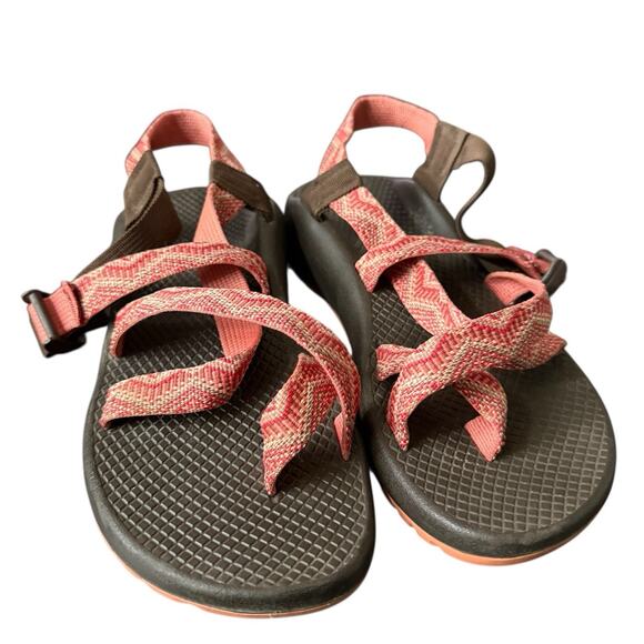 Chaco ZX Womens Pink Brown Striped Double Strap Outdoor Hiking Camping Sandals 7 - Picture 4 of 9